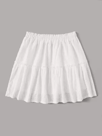 Eyelet Embroidery Frill Skirt | SHEIN USA