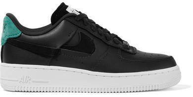 Air Force 1 '07 Lx Suede-trimmed Leather Sneakers - Black
