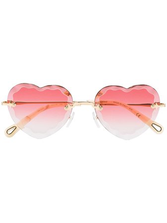 Chloé Eyewear pink heart rosie sunglasses £295 - Shop Online SS19. Same Day Delivery in London