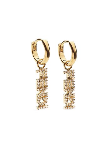 Shop Fendi signature logo drop earrings with Express Delivery - FARFETCH