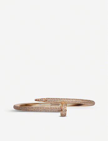 CARTIER - Juste un Clou 18ct rose-gold diamond-paved bracelet | Selfridges.com