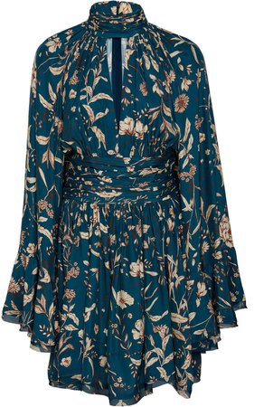 Tilda Floral-Patterned Silk Mini Dress