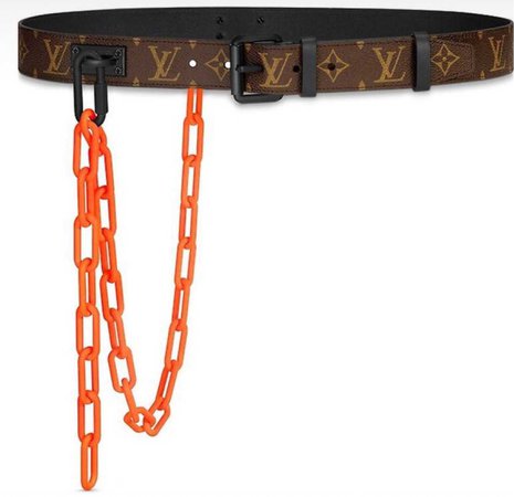 LV Signature belt monogram chains 35MM brown