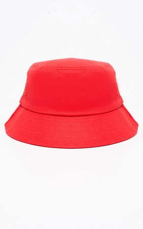 Red Plain Bucket Hat | PrettyLittleThing