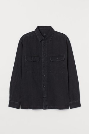 Denim Shirt Jacket - Black - Men | H&M US