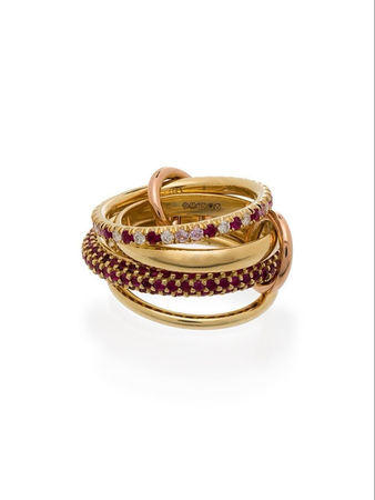 Gold Red Diamonds ring