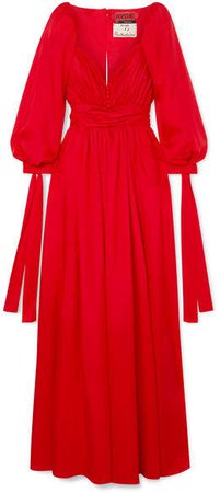 Ronald van der Kemp - Fairytale Ruched Silk-satin Gown - Red
