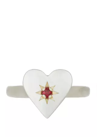 Heart Ring with Star Setting in Sterling Silver – Mondo Mondo