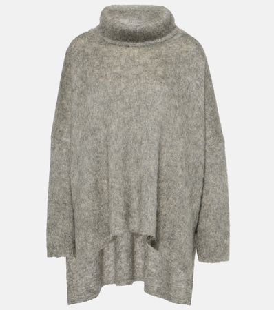 Mockneck Mohair Blend Sweater in Grey - Tom Ford | Mytheresa