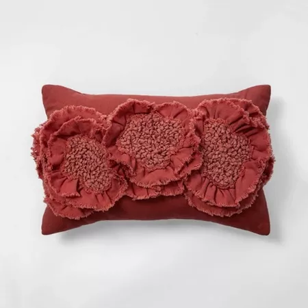 Floral Applique Rectangle Throw Pillow Rose - Opalhouse™ : Target