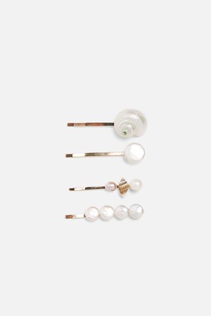 PACK OF IRIDECENT PEARL AND SHELL HAIR CLIPS-Hair Accessories-ACCESSORIES-WOMAN | ZARA United Kingdom