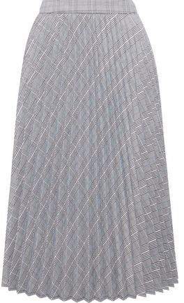 Bree Pleated Prince Of Wales Checked Woven Midi Skirt