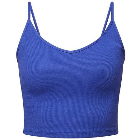 Blue Cropped Tank Top