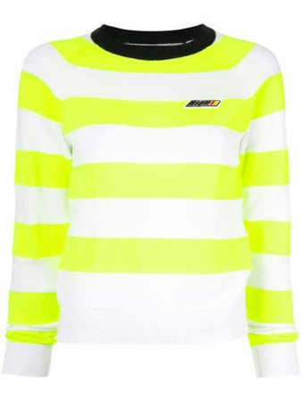 MSGM striped knitted logo jumper $324 - Shop SS19 Online - Fast Delivery, Price