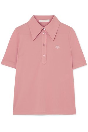 See By Chloé | Embroidered stretch-jersey polo shirt | NET-A-PORTER.COM
