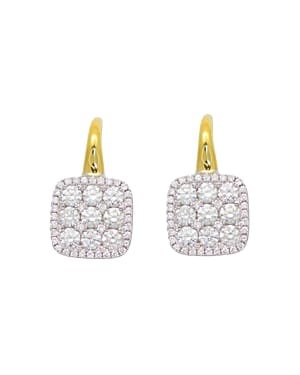 Frederic Sage Diamond Medium Firenze Cushion Earrings in 18K Yellow & White Gold