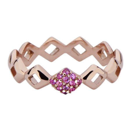 Lucia Rose Gold Pinky Stacking Ring with Pink Sapphire by GiGi Ferranti