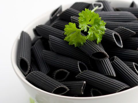 black pasta food