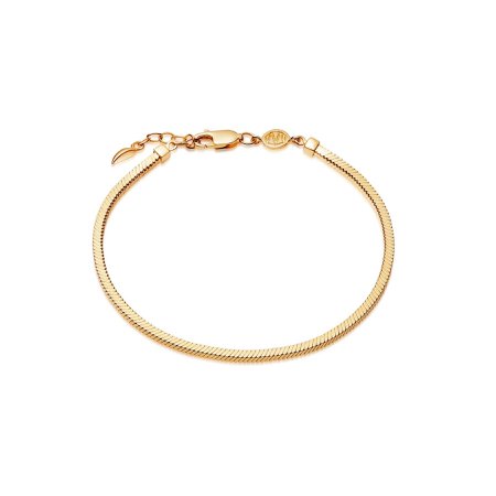 Lucy Williams Gold Square Snake Chain Bracelet | 18ct Gold Vermeil | Missoma | Missoma Limited