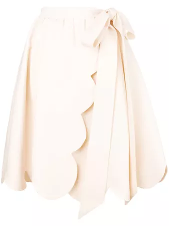 Valentino Scalloped Wrap Skirt