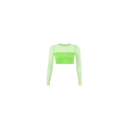 Sheer Neon Green Crop Top (Sugar High Edit)