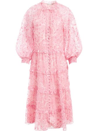 Shop pink Alice+Olivia floral-print midi dress with Express Delivery - Farfetch