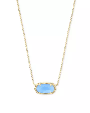 Elisa Gold Pendant Necklace in Blue Glow in the Dark Glass | Kendra Scott