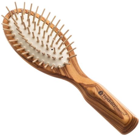 Hydrea London Olive Wood Anti-Static Travel Hair Brush - Αντιστατική βούρτσα μαλλιών από ξύλο ελιάς | Makeup.gr