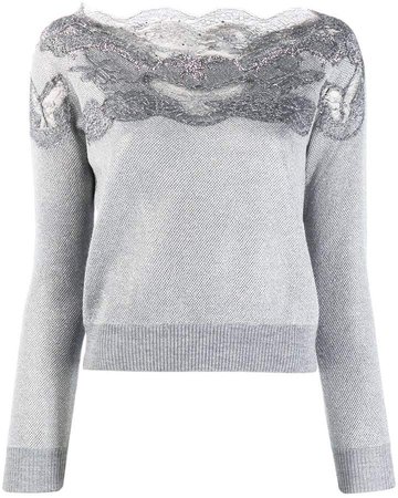 lace embellished sweatshirt
