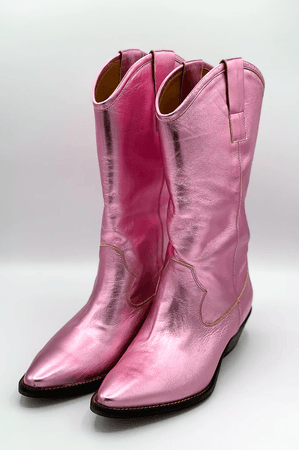 pink metallic cowboy boots