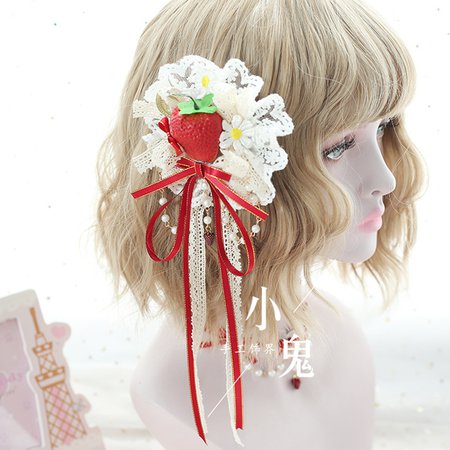 2019 new high quality Japanese sweet hair with KC strawberry hairpin lolita hair accessories strawberry neck chain clip headband-in Costume Accessories from Novelty & Special Use on AliExpress