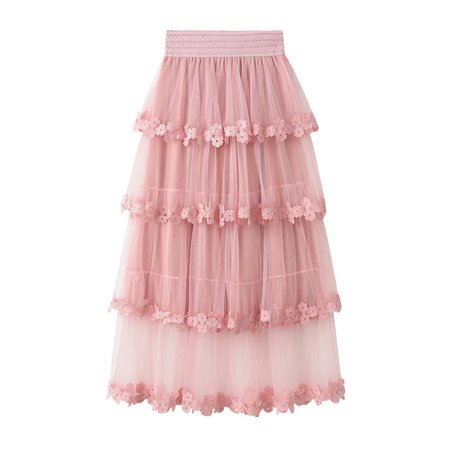 Fashion Cake Style Skirt For Summer - Pink on Luulla