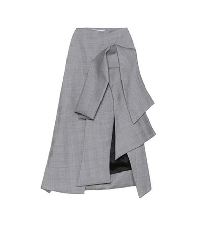 Excellence plaid wool-blend skirt