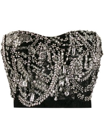 Alexander Mcqueen Crystal-Embellished Bustier Top | Farfetch.com