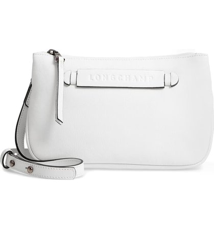 Longchamp 3D Leather Crossbody Bag White