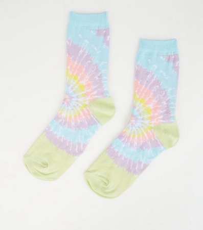 Multicoloured Pastel Tie Dye Socks | New Look