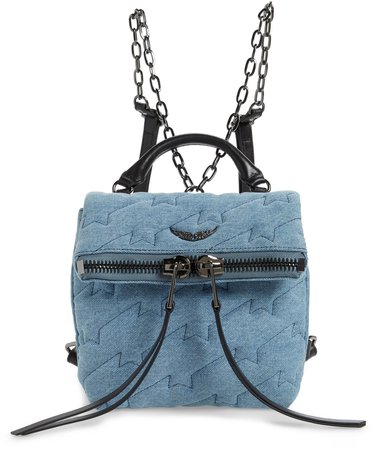 Romy Compact Quilted Denim Backpack