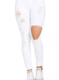 white high waisted ripped jeans