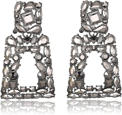 Amazon.com: Rhinestone Rectangle Dangle Earrings for Women Sparkly Crystal Geometric Drop Statement Earrings KELMALL COLLECTION: Clothing, Shoes & Jewelry