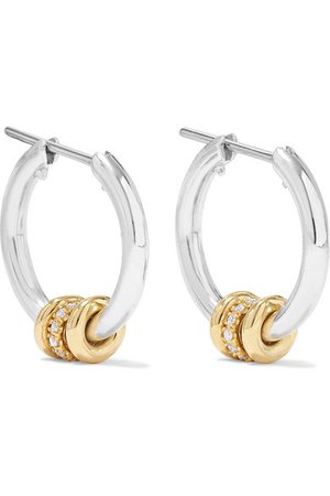 Spinelli Kilcollin | Ara sterling silver, 18-karat gold and diamond hoop earrings | NET-A-PORTER.COM