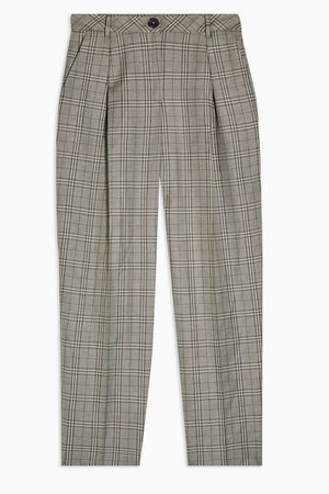CONSIDERED Mint Check Ovoid Peg Trousers | Topshop