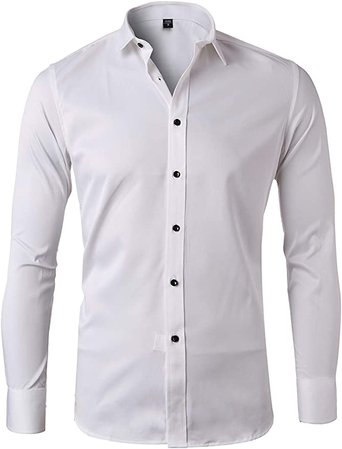 INFLATION Mens Dress Shirts Bamboo Fiber Slim Fit Long Sleeve Casual Button Down Shirts Wrinkle Free Dress Shirts for Men at Amazon Men’s Clothing store