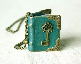 Miniature Leather Journal, Book Necklase, Mini Book Pendant - Etsy