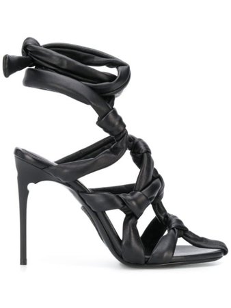 Black Off-White knotted strappy sandals - Farfetch