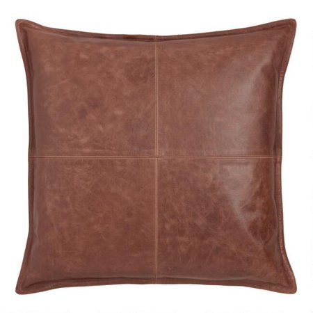 Brown Leather Kona Throw Pillow | World Market