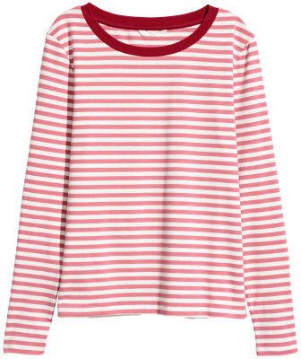 Striped Jersey Top - Pink