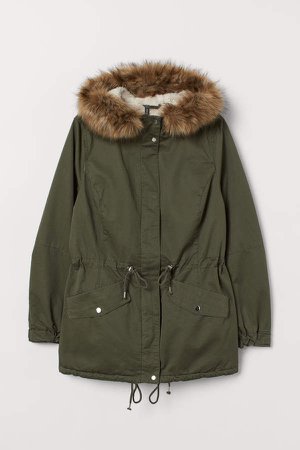 H&M+ Pile-lined Parka - Green