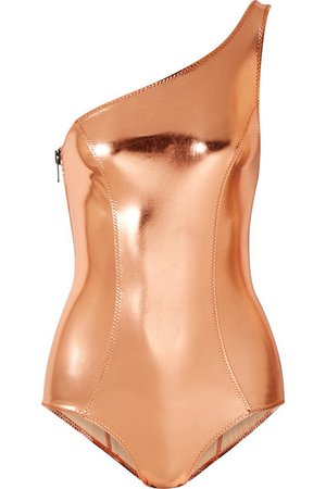 Lisa Marie Fernandez | metallic stretch-PVC swimsuit | NET-A-PORTER.COM