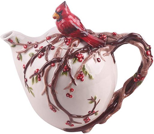 Blue Sky Ceramics 8.25" X 5.25" X 7.5" Cardinal Teapot: Amazon.ca: Home & Kitchen