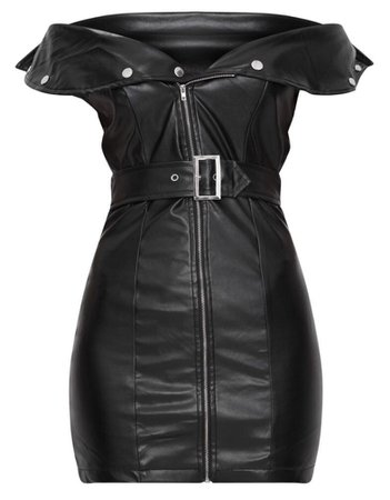 black leather dress
